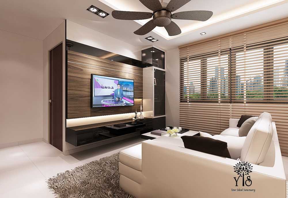 Modern Living Room with TV Console and Feature Wall