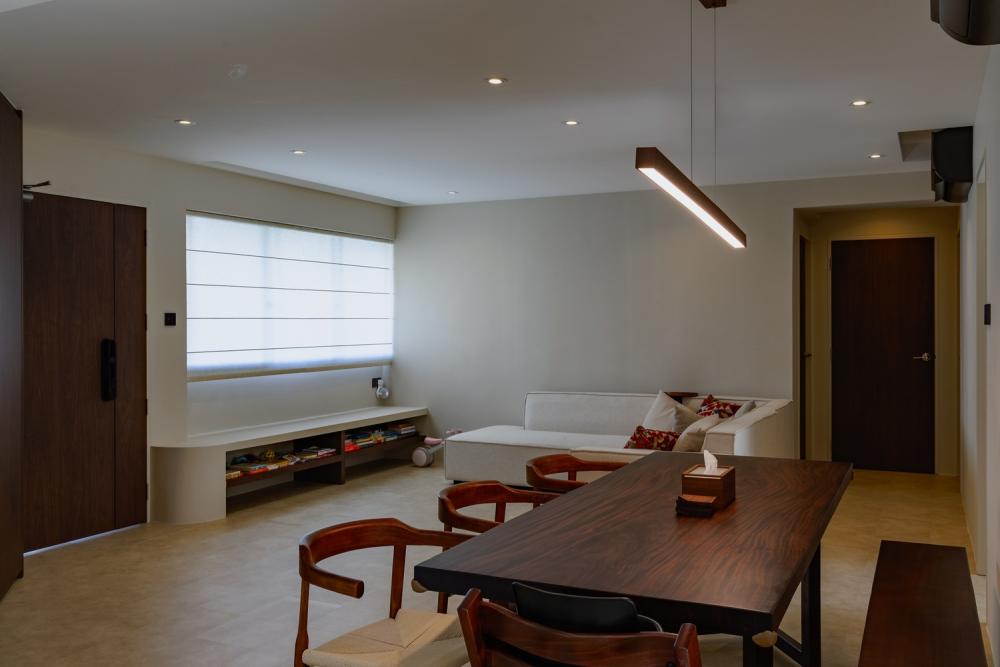 Contemporary Living Room with TV Console and Sofa