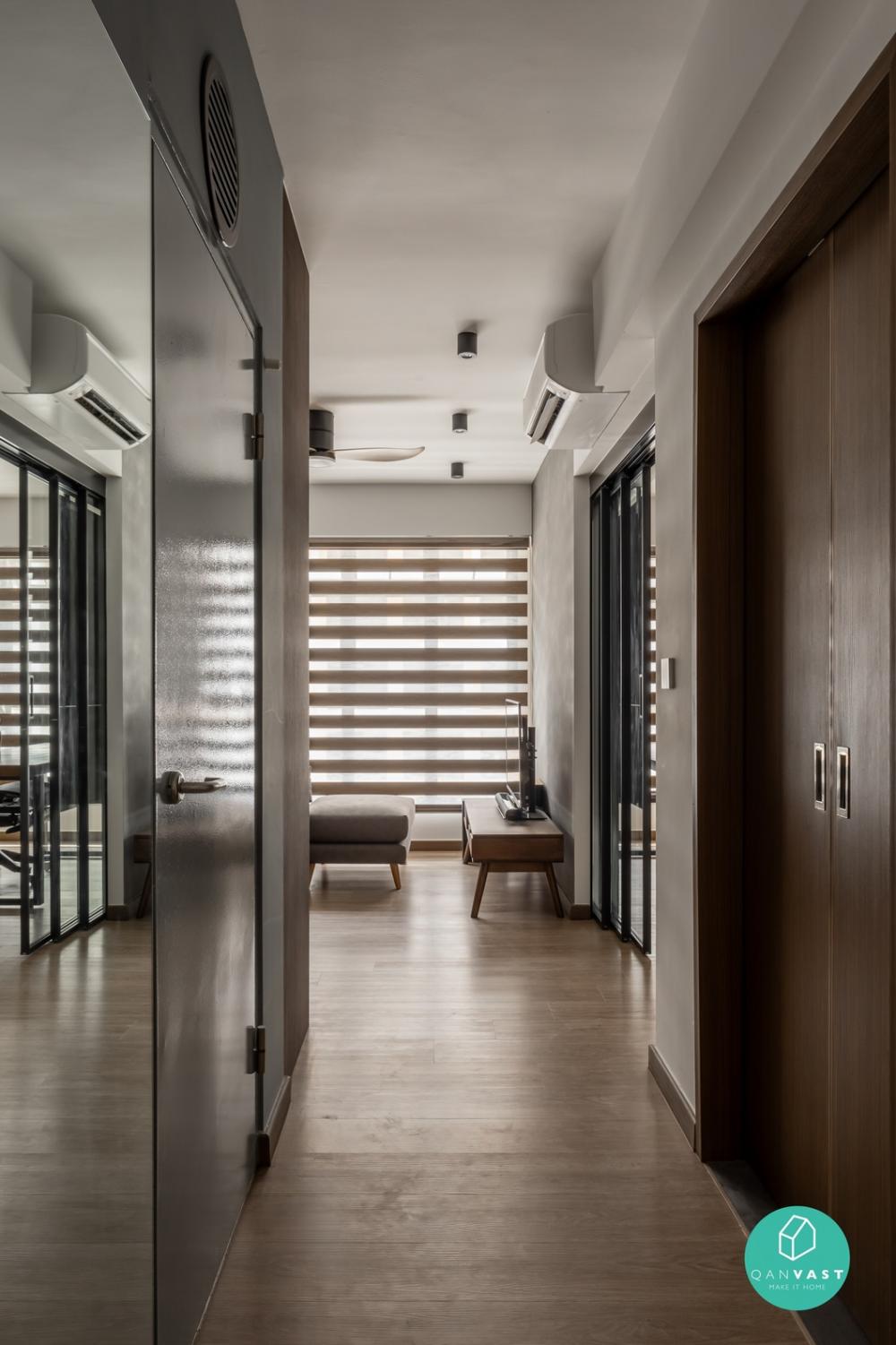 Industrial Entryway with Mirror and Doors