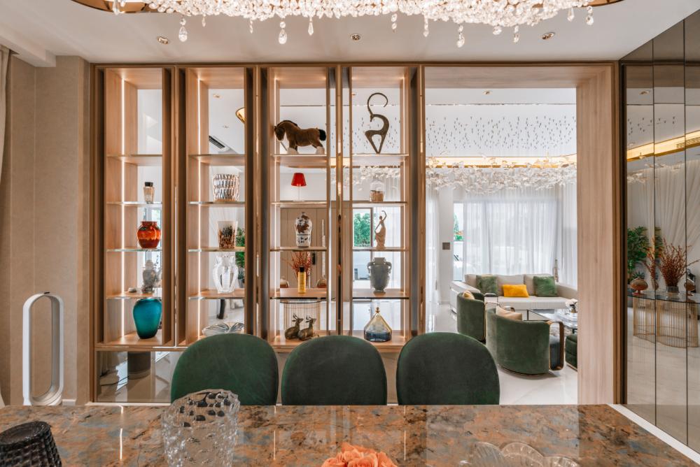 Modern Dining Room with Chandelier and Dining Table