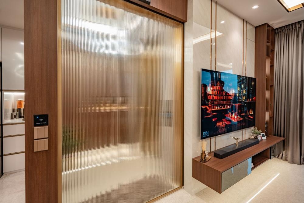 Contemporary Living Room with Ceiling Light and Lighting