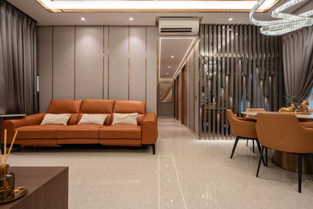 Contemporary Living Room with Sofa and Lighting