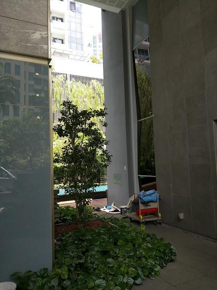 Asian Entryway with Mirror and Small Storage