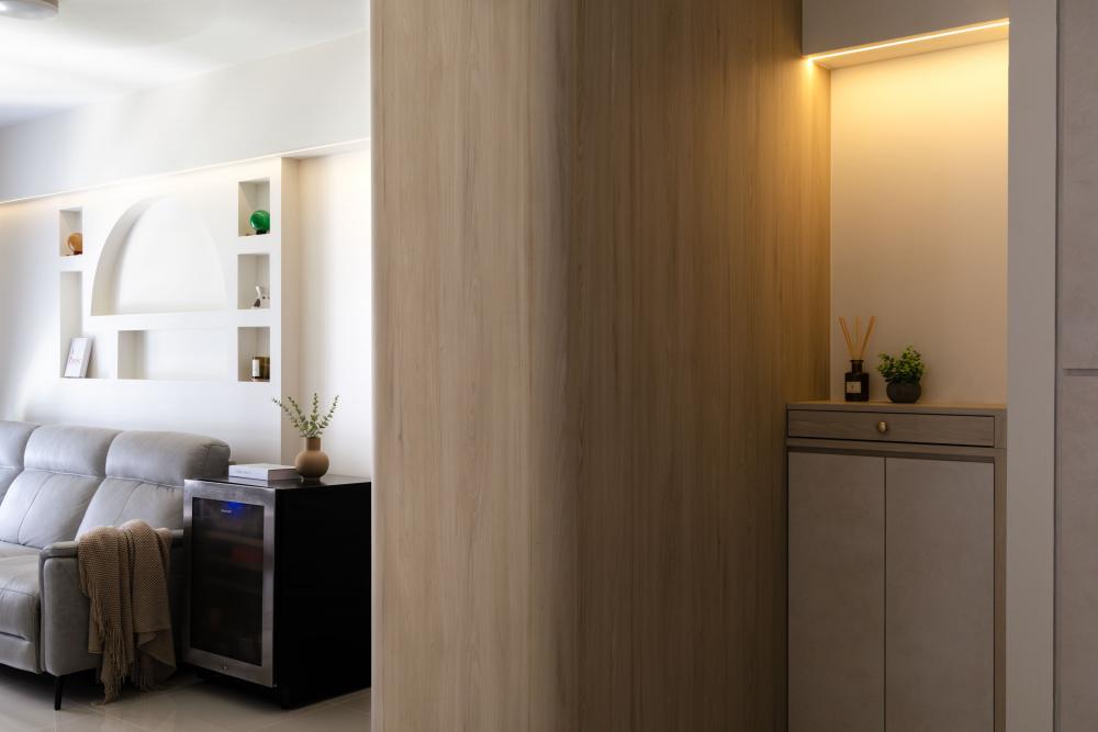 Contemporary Entryway with Small Storage and Shoe Cabinets