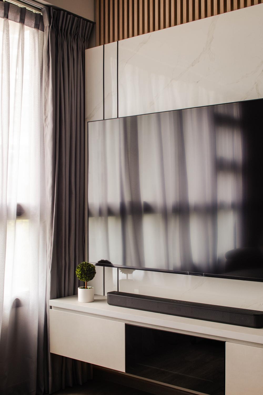 Modern Living Room with TV Console and TV