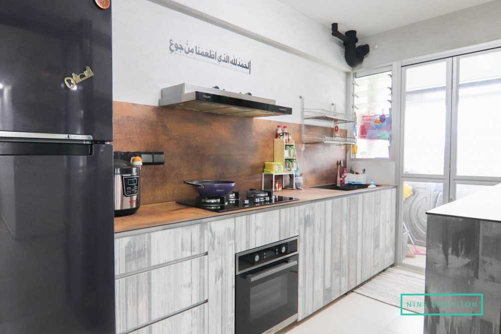 Industrial Kitchen with Countertop and Kitchen Accessories