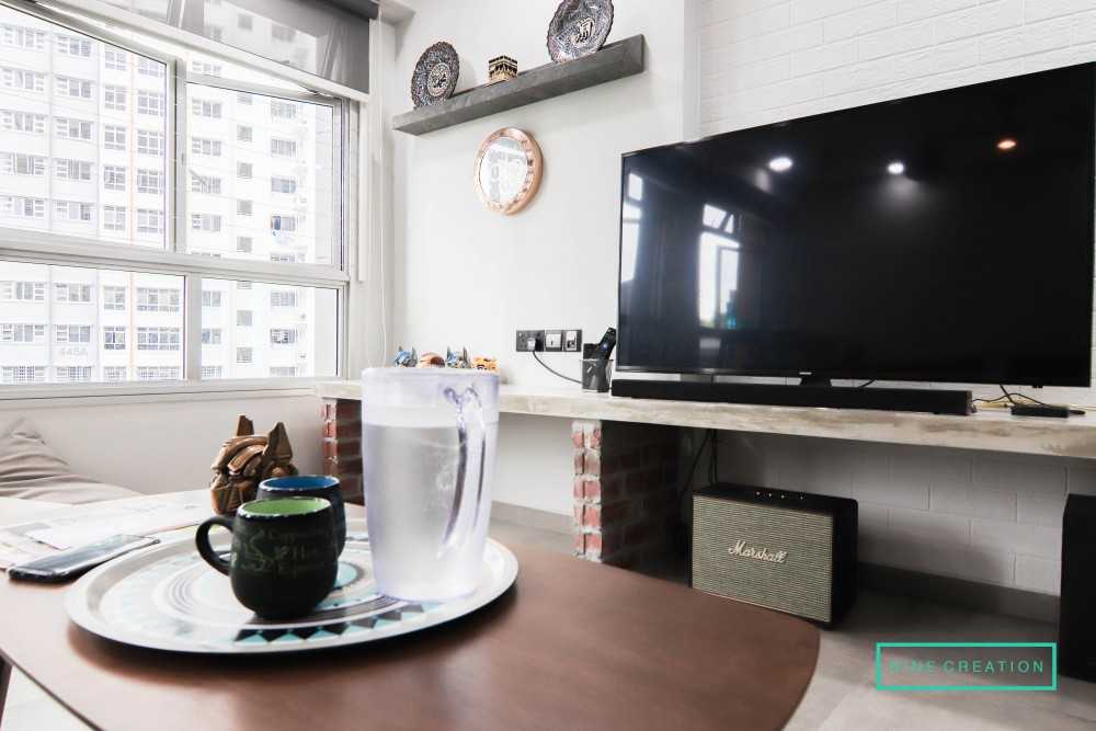 Industrial Living Room with Settee and TV Console