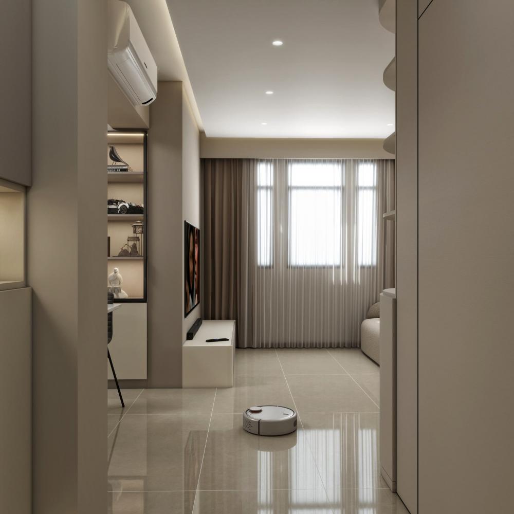 Modern Entryway with Shoe Rack and Console Table