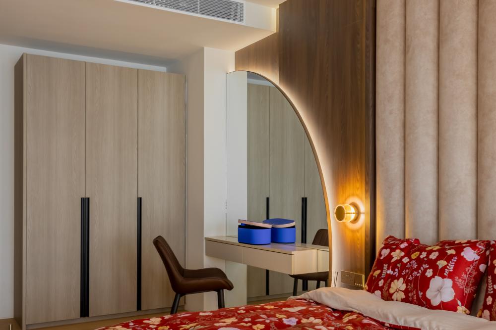 Contemporary Bedroom with Platform Bed and Bed