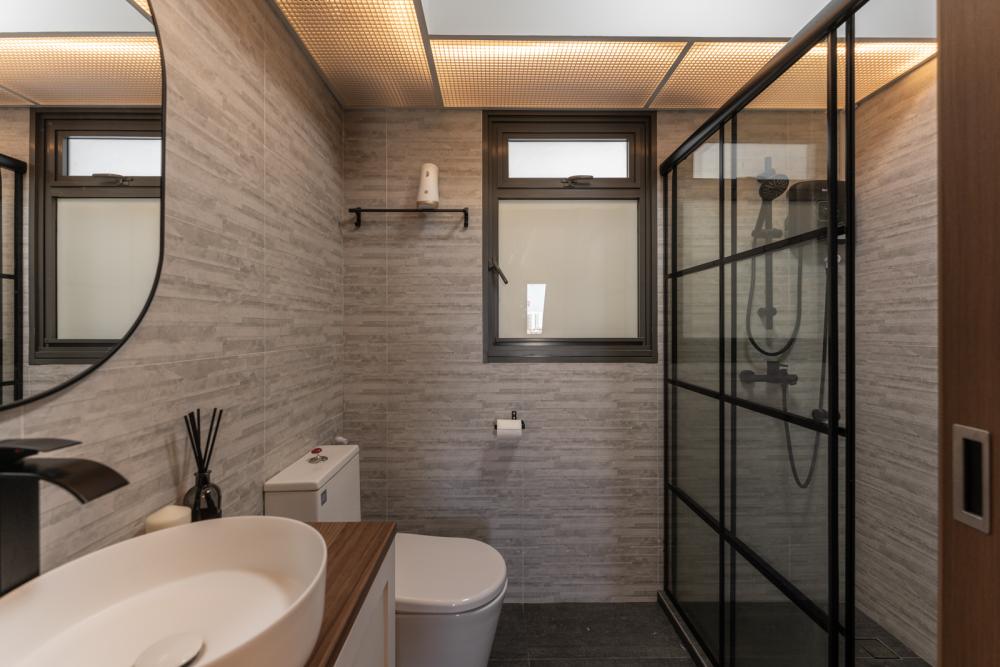 Country Bathroom with Mirror and Shower Screen