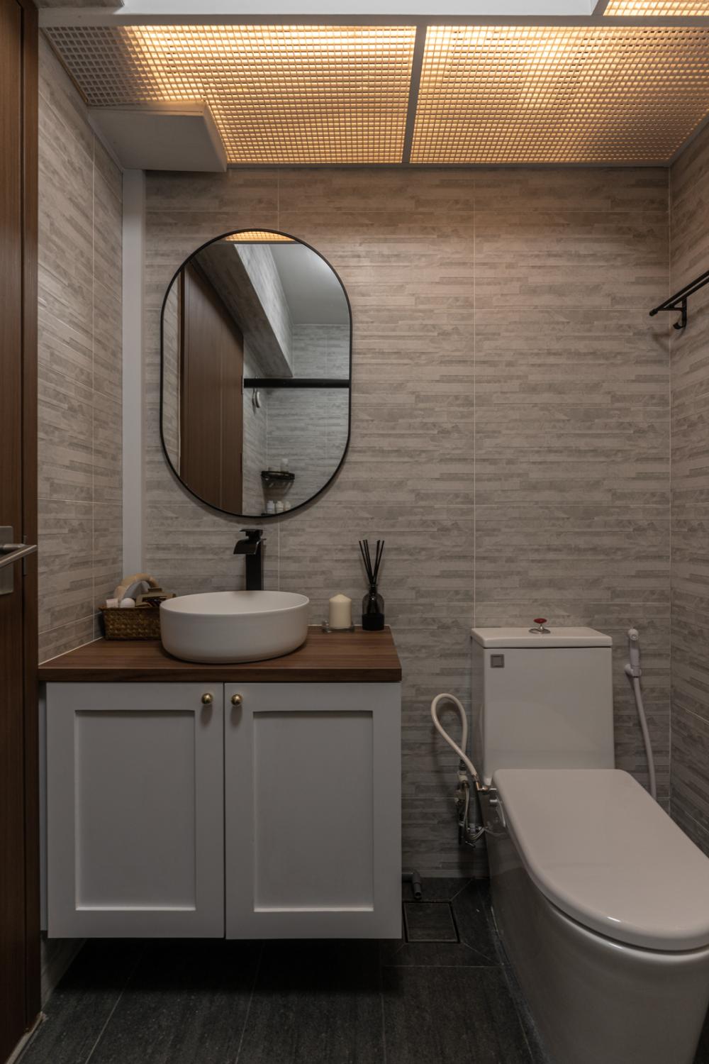 Country Bathroom with Mirror and Shower Screen