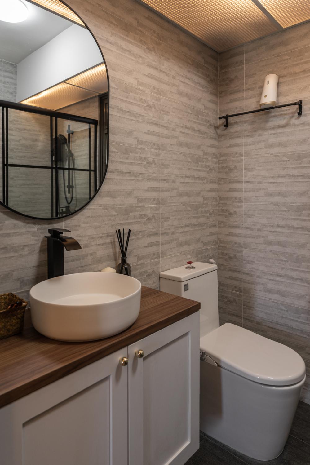 Country Bathroom with Mirror and Shower Screen