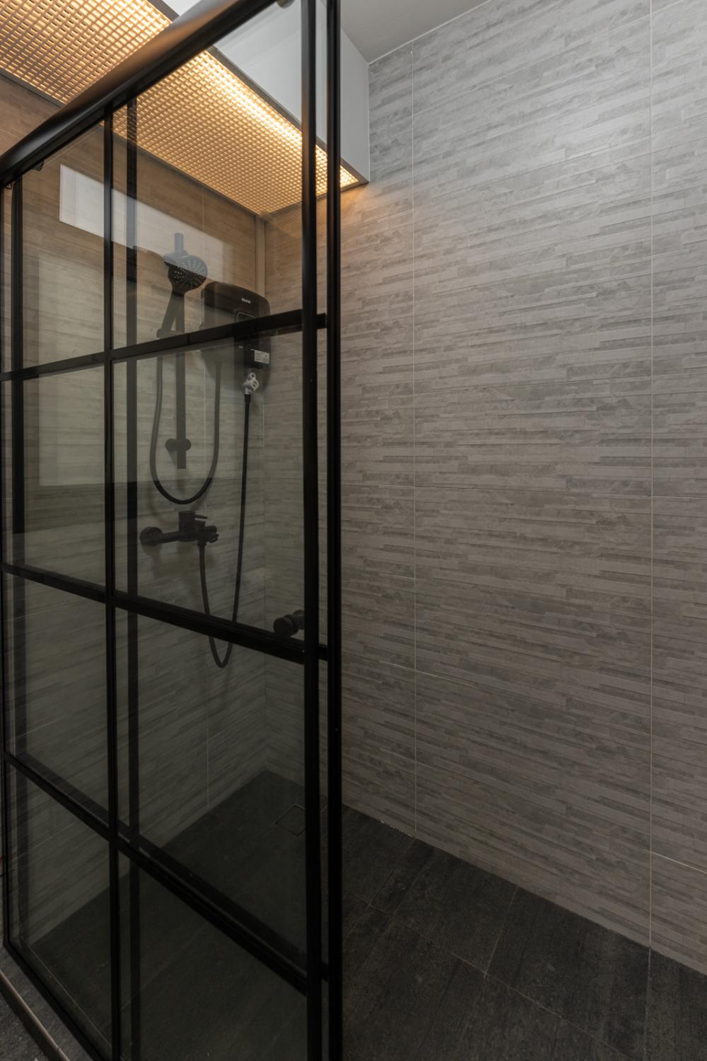 Country Bathroom with Mirror and Shower Screen