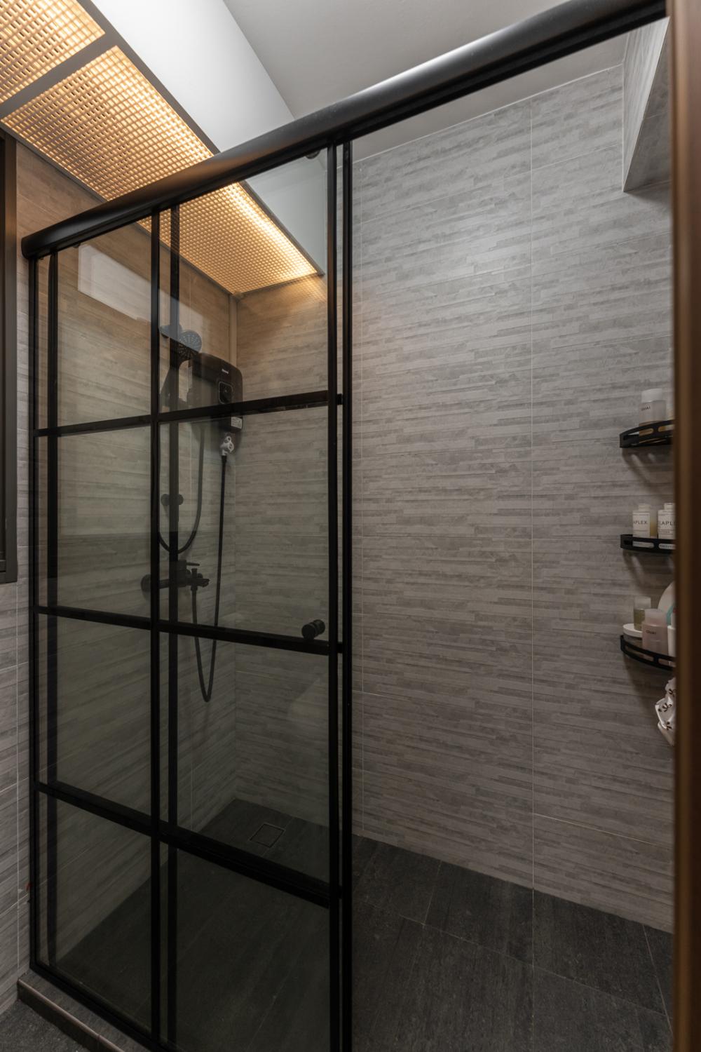 Country Bathroom with Mirror and Shower Screen