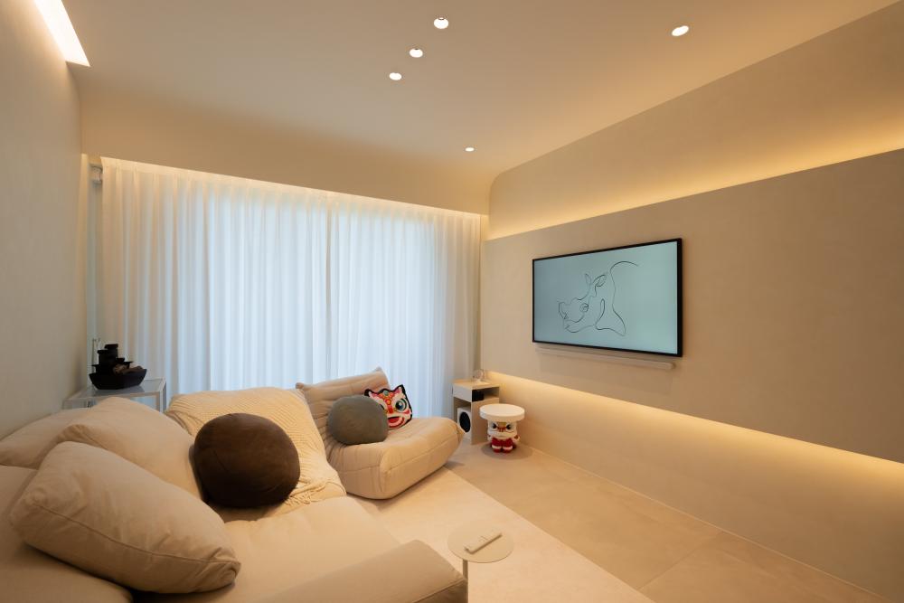 Minimalist Living Room with Sofa and TV