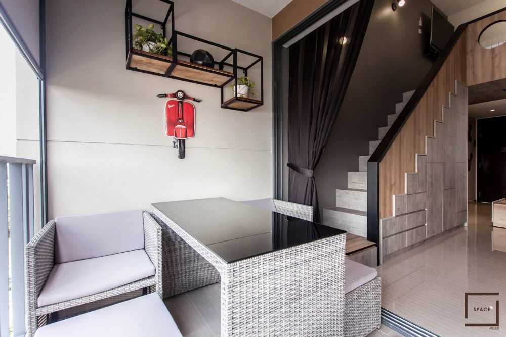 Scandinavian Living Room with Homogeneous Tiles and Feature Wall