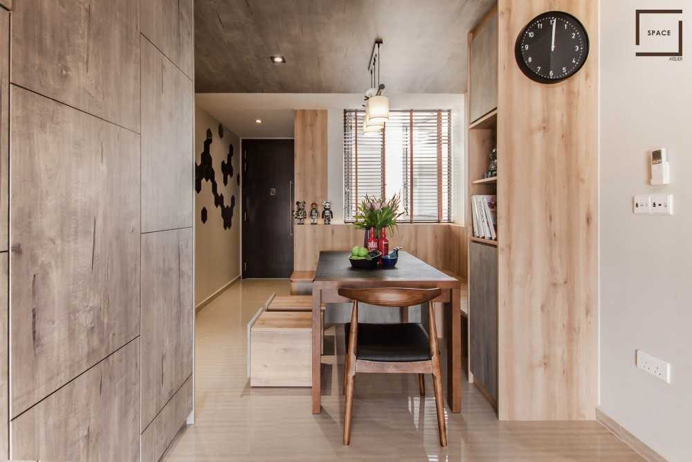 Scandinavian Dining Room with Downlights and Dining Table
