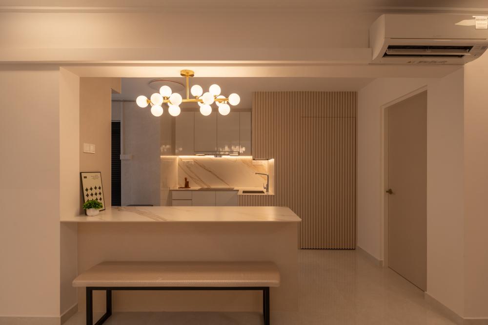 Minimalist Kitchen with Countertop and Cupboard