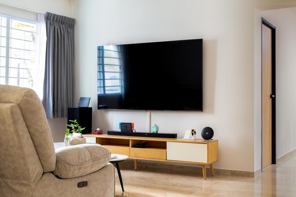 Minimalist Living Room with TV Console and TV