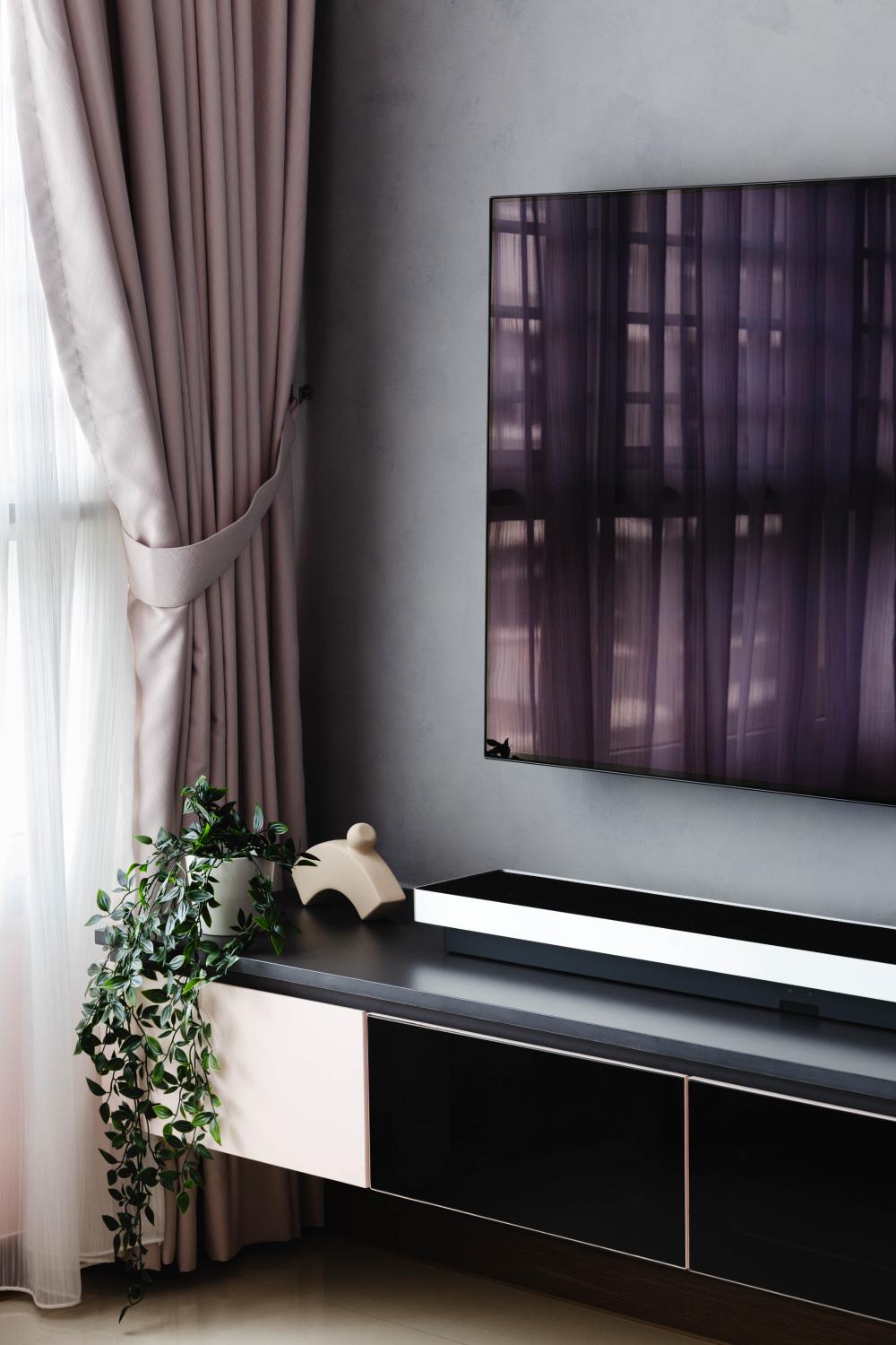 Modern Living Room with TV Console and TV