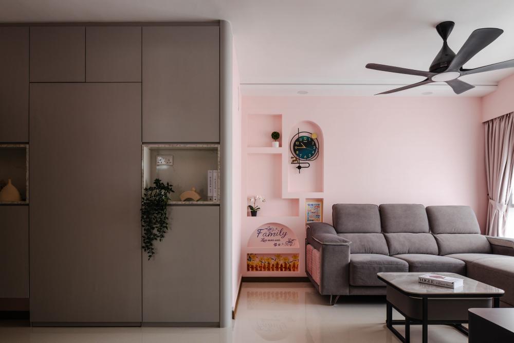 Modern Living Room with TV and Lighting