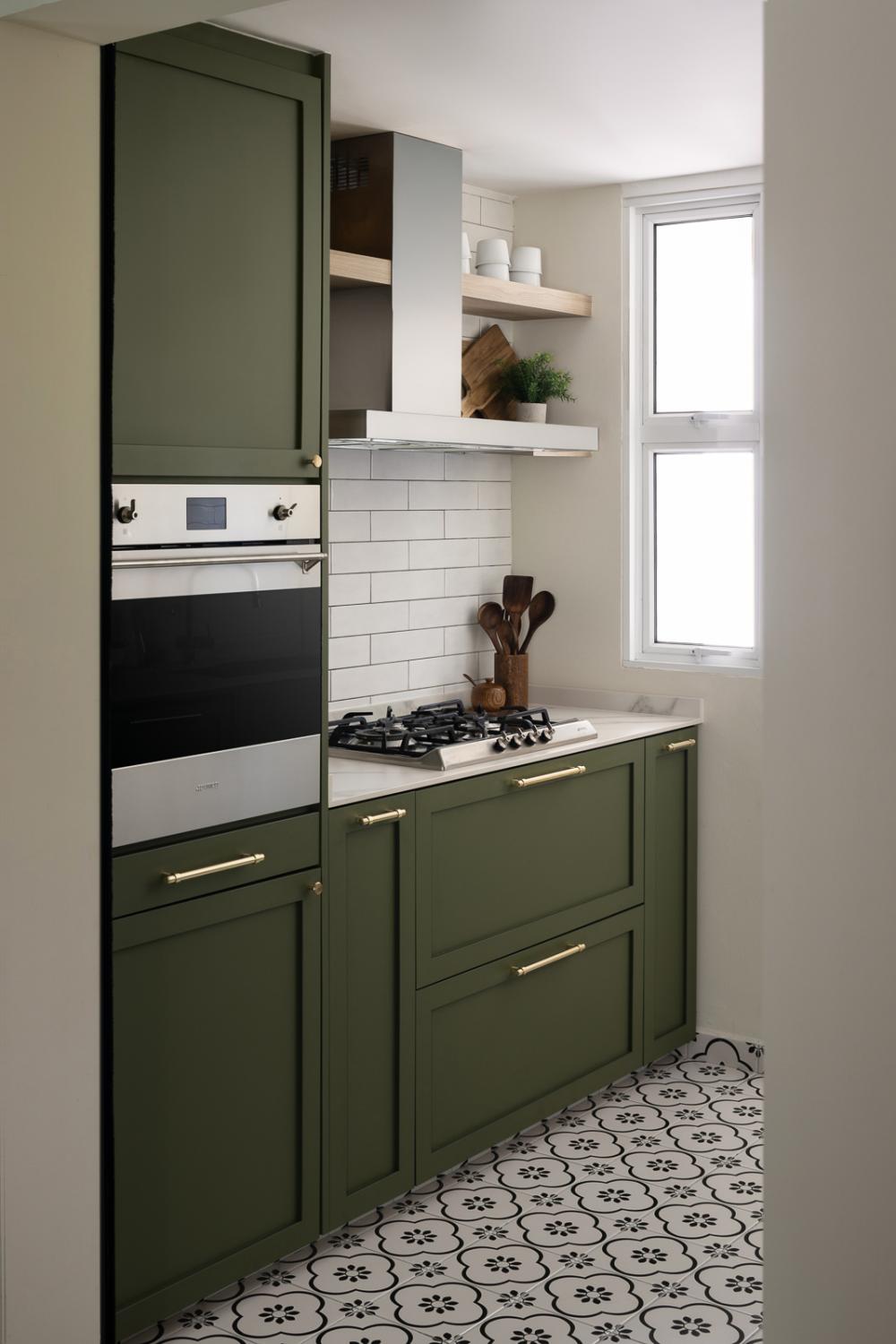 Eclectic Kitchen with Cupboard and Kitchen Backsplash