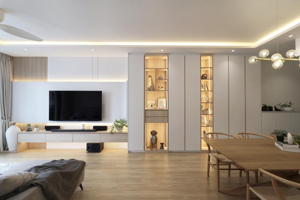 Scandinavian Living Room with TV Console and Sofa