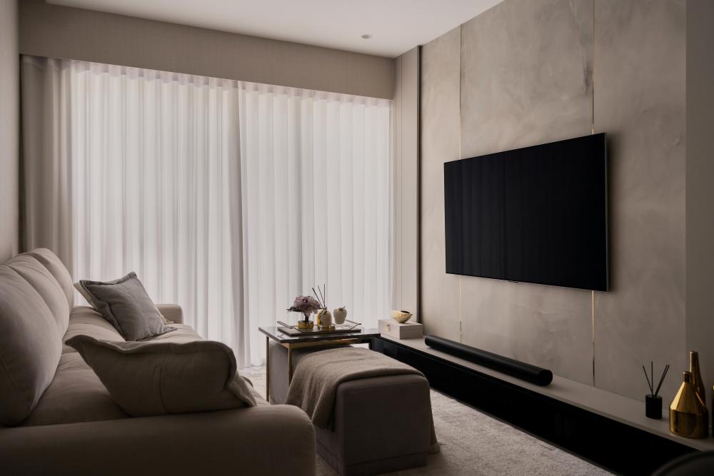 Modern Living Room with TV Console and Sofa