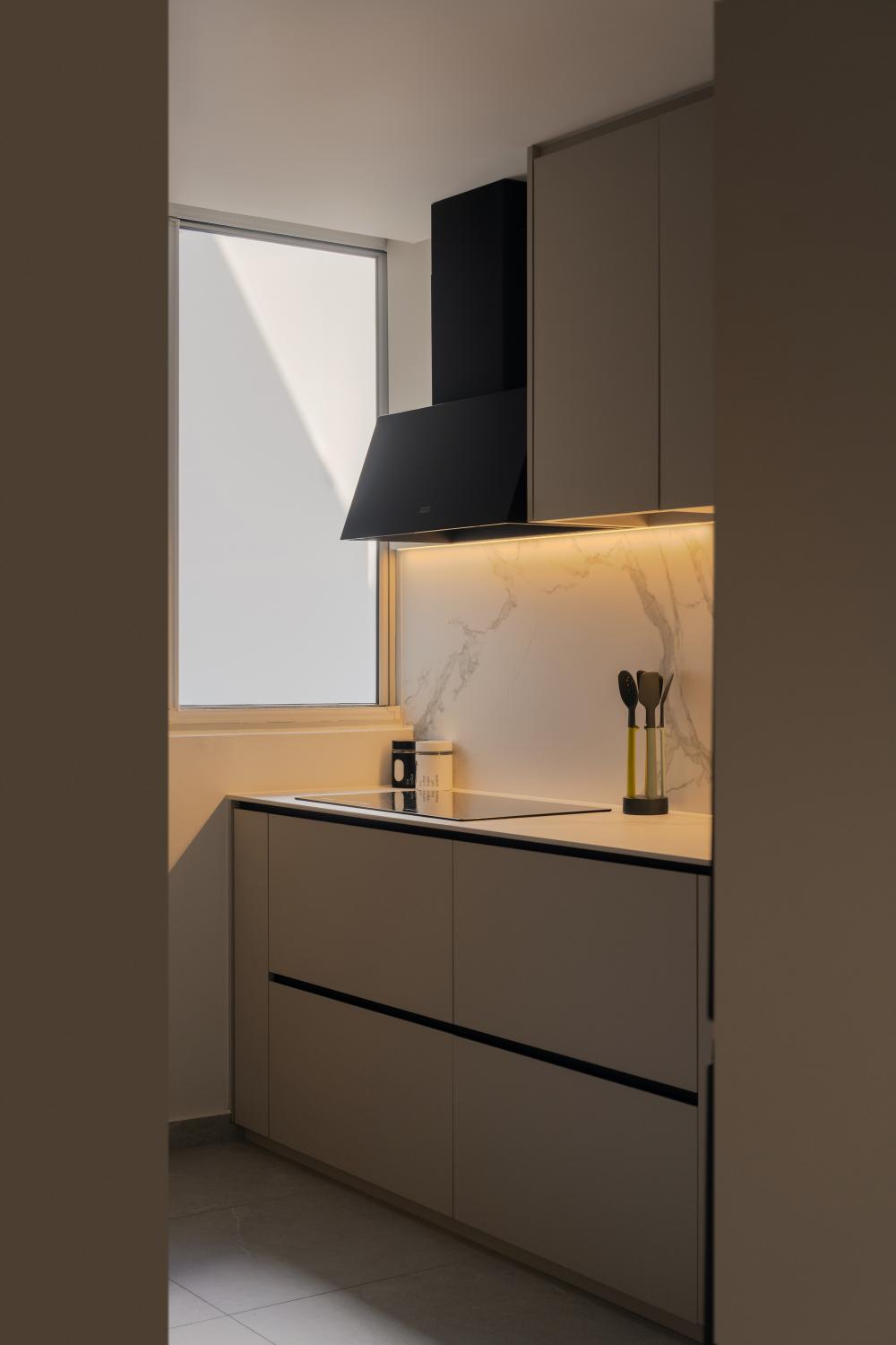 Modern Kitchen with Countertop and Vinyl Flooring