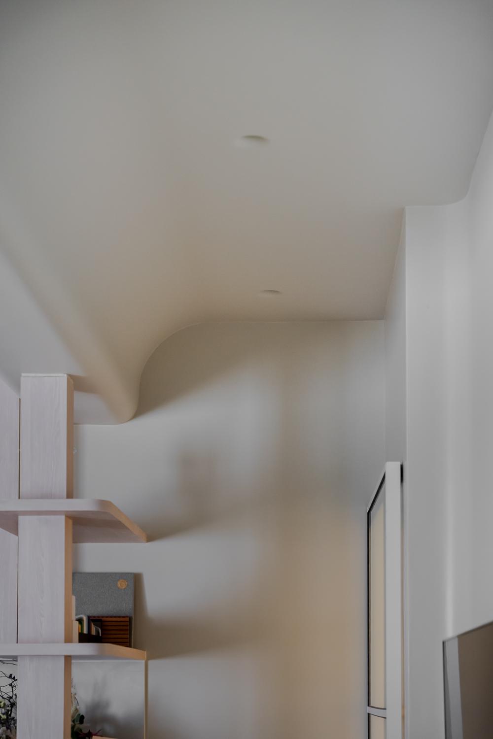 Scandinavian Foyer with Drop Light and Drop Ceiling