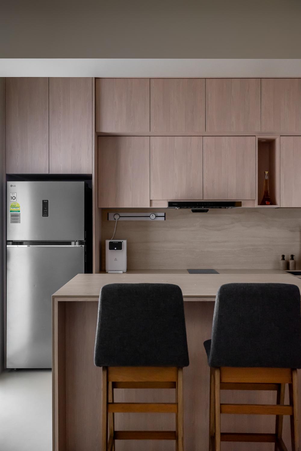 Scandinavian Kitchen with Countertop and Kitchen Island