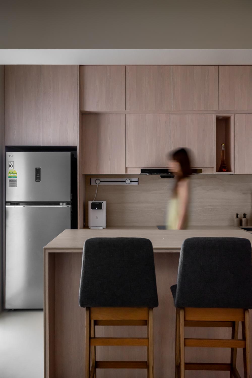 Scandinavian Kitchen with Countertop and Kitchen Island