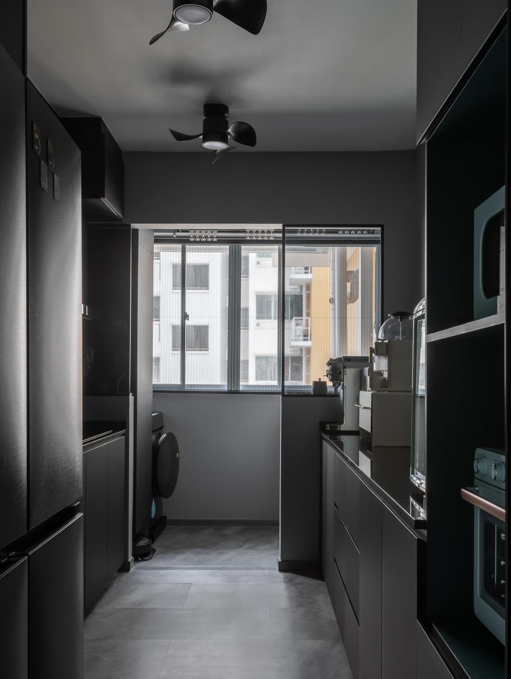 Modern Kitchen with Countertop and Vinyl Flooring