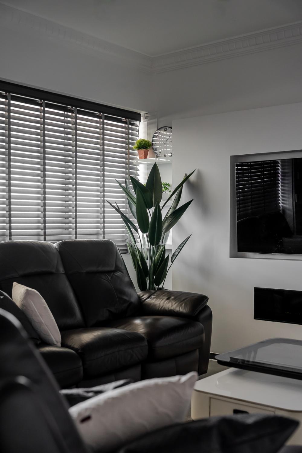 Modern Living Room with TV Console and Feature Wall