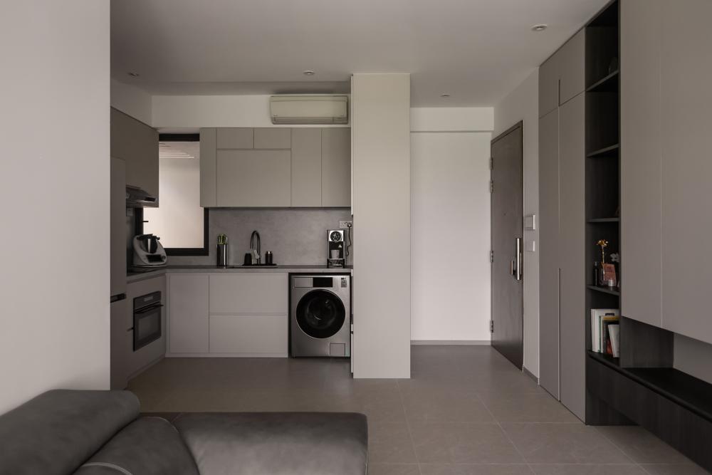 Modern Kitchen with Countertop and Vinyl Flooring