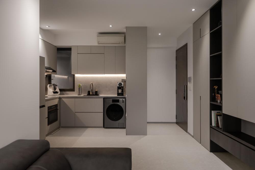 Modern Kitchen with Countertop and Vinyl Flooring