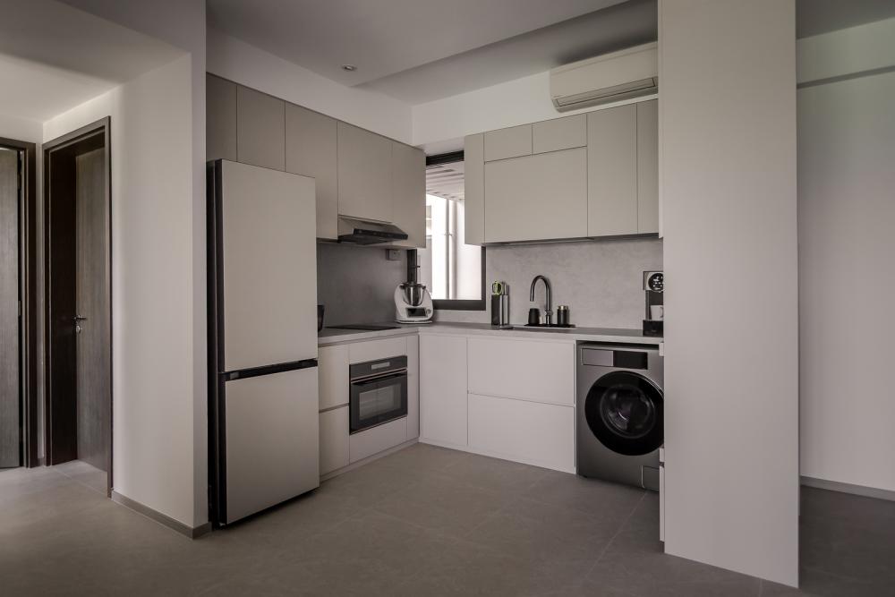 Modern Kitchen with Countertop and Vinyl Flooring