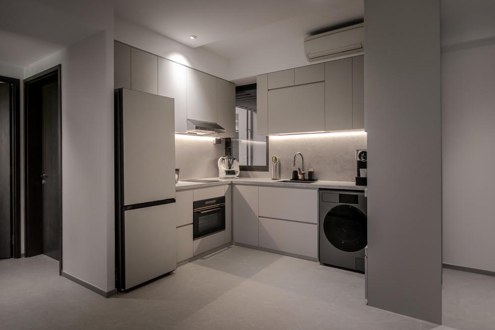 Modern Kitchen with Countertop and Vinyl Flooring