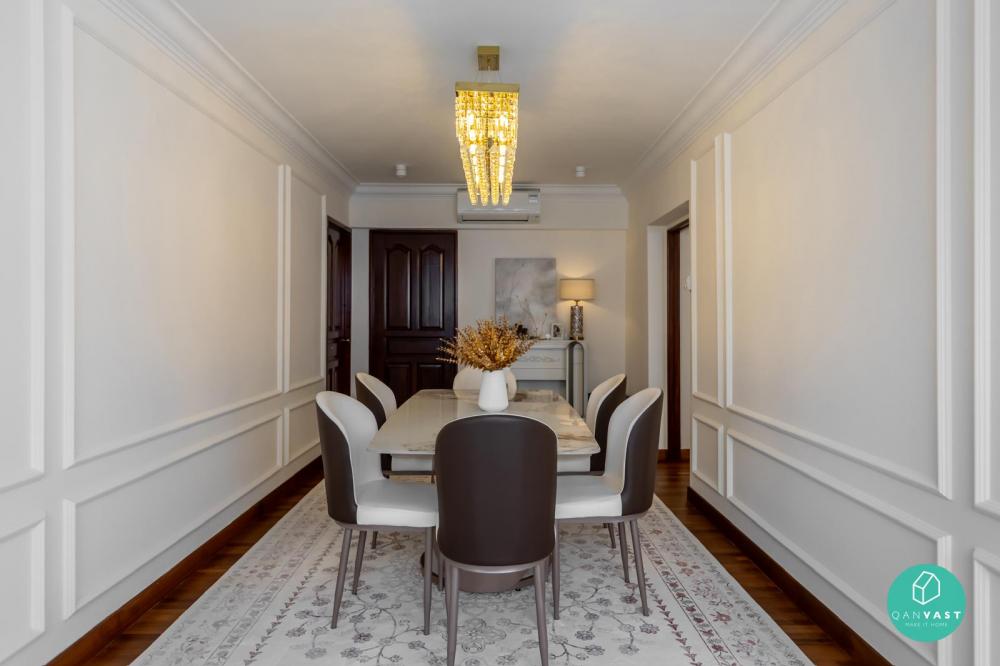Vintage Dining Room with Drop Light and Dining Table