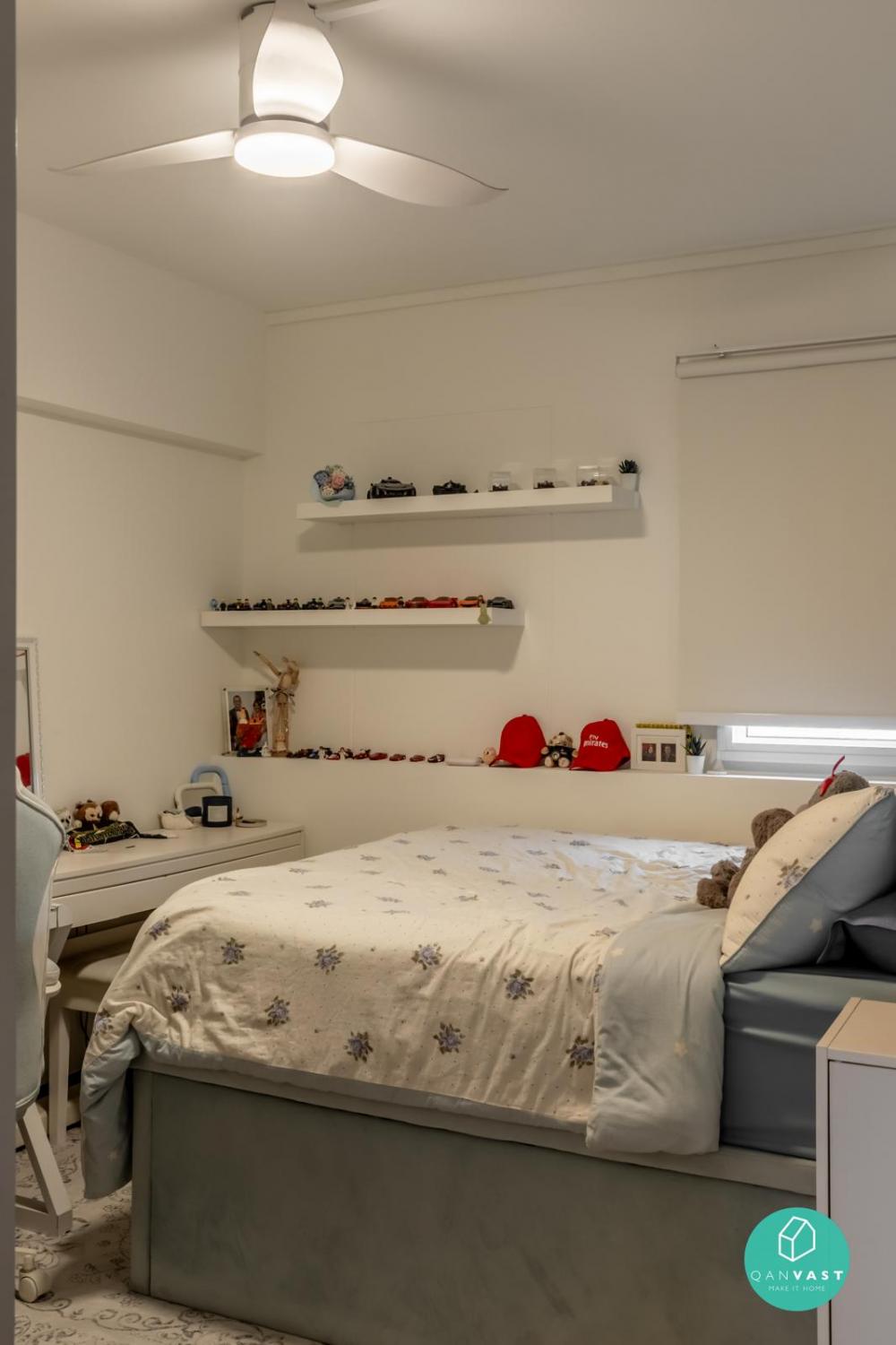 Vintage Bedroom with Wardrobe and Ceiling Fan