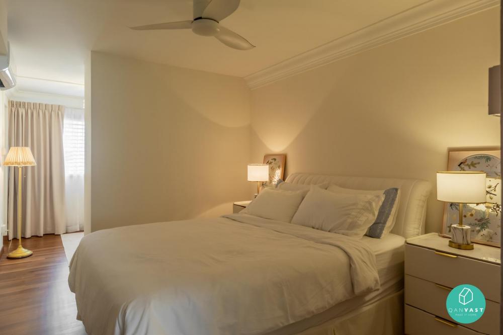 Vintage Bedroom with Wardrobe and Ceiling Fan