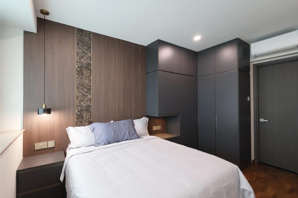 Modern Bedroom with Vinyl Flooring and Wardrobe
