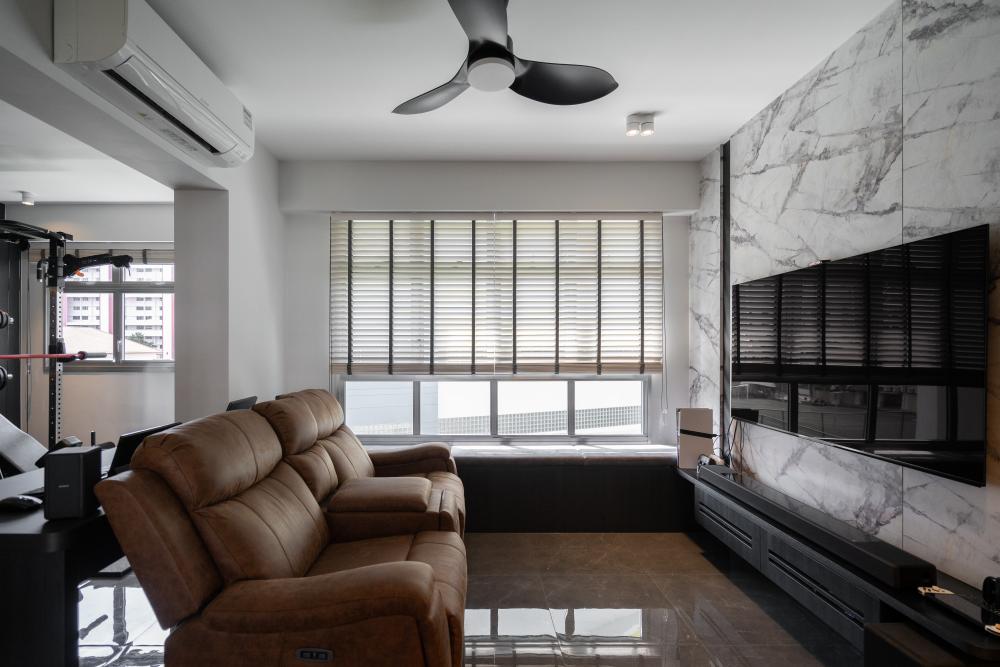 Modern Living Room with Feature Wall and Sofa