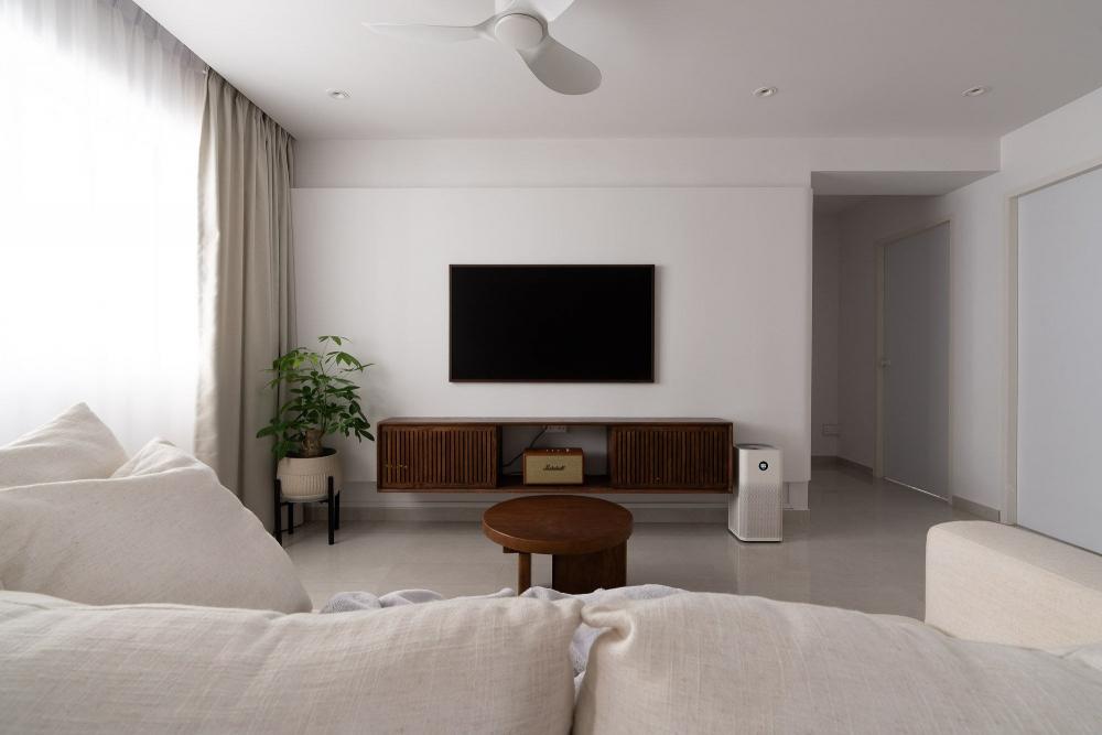 Modern Living Room with TV Console and TV