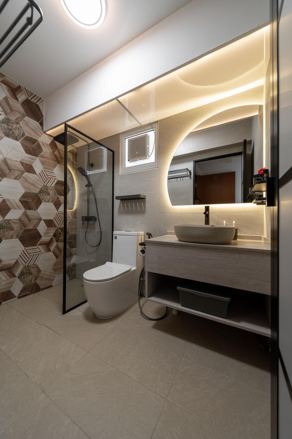 Country Bathroom with Mirror and Bathroom Sinks