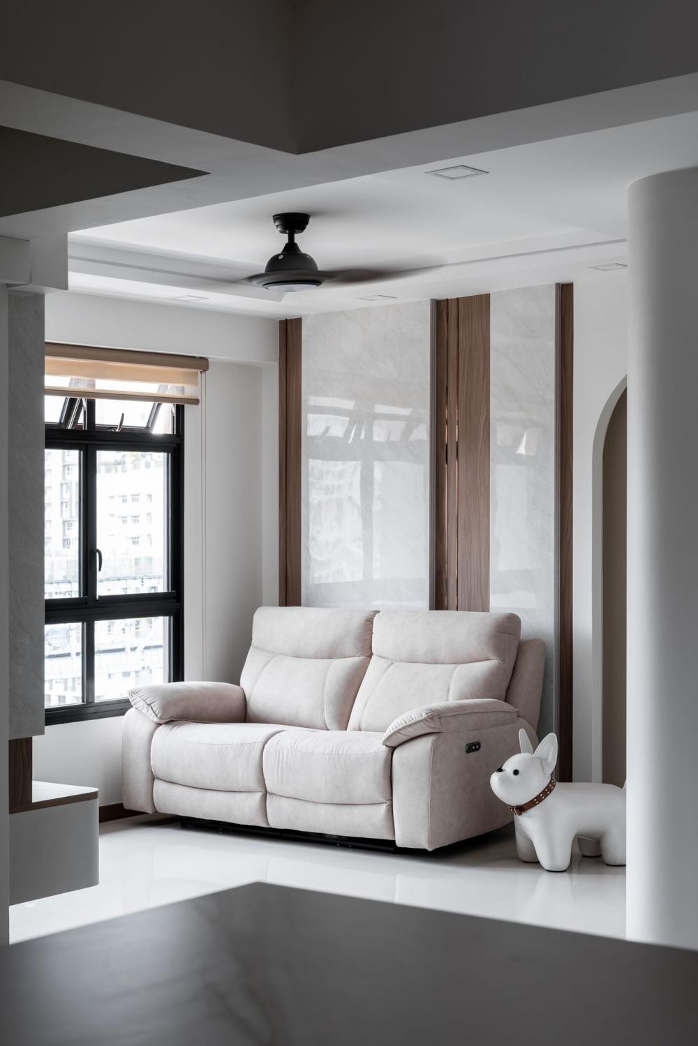 Modern Living Room with Feature Wall and Sofa