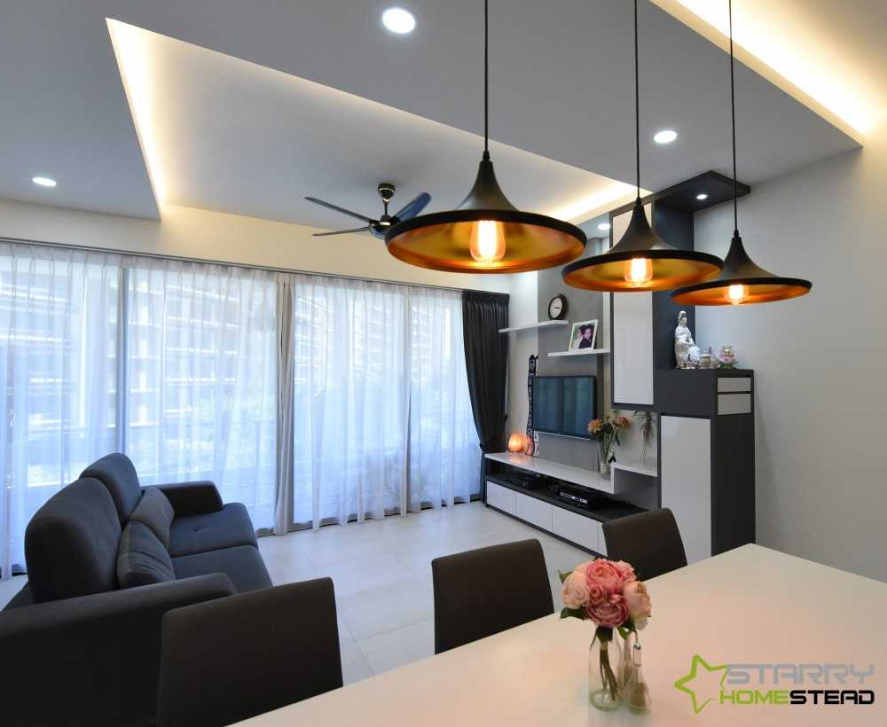 Modern Living Room with TV Console and Cove Lighting