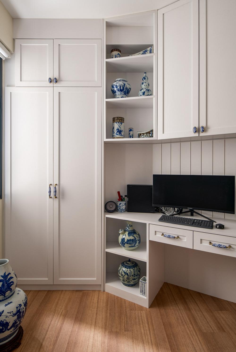 Vintage Study with Display Cabinets and Computer