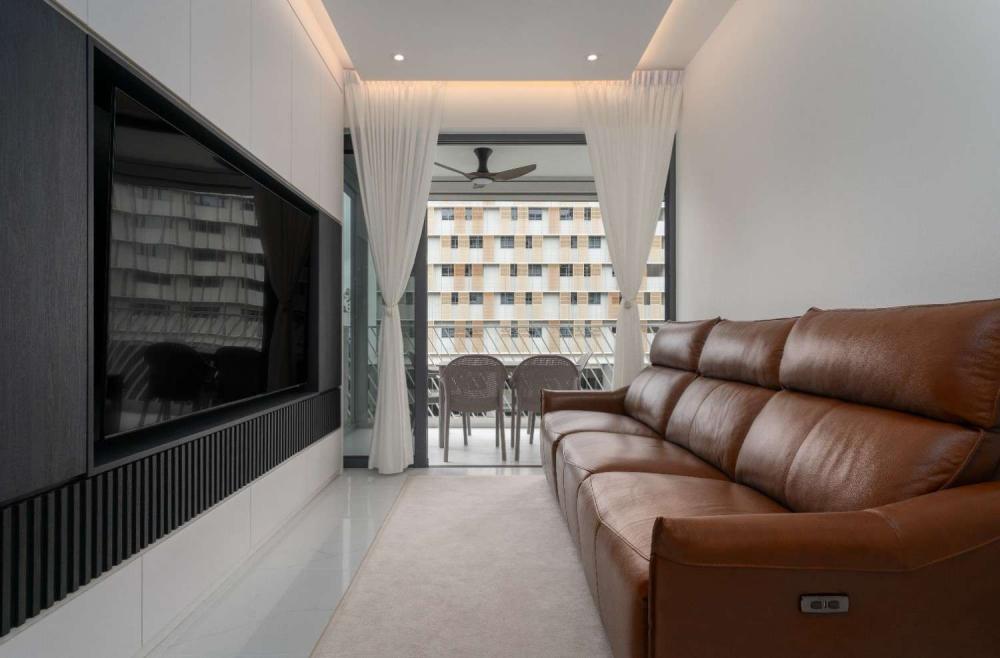 Modern Living Room with TV Console and Sofa