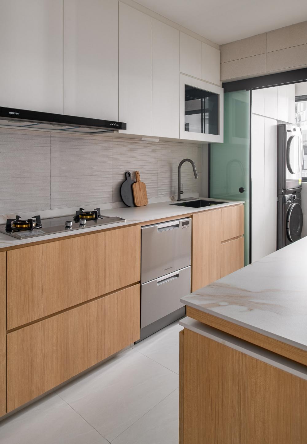 Scandinavian Kitchen with Kitchen Accessories and Dishwasher